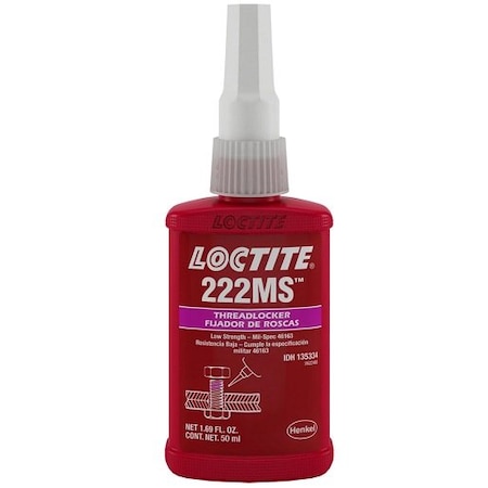 Henkel Anaerobic Threadlocker, Small Screw, Bottle, 50 Ml 222MS 50ML IDH 135334